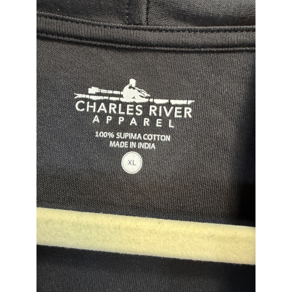 Charles River Apparel State Farm Cardigan Black Supima Cotton XL Open Front - Picture 2 of 7